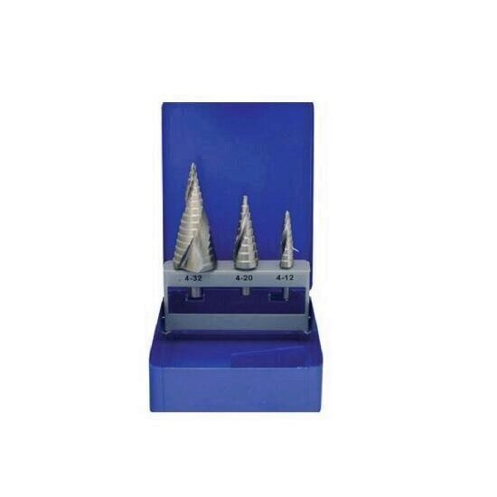 Set 3 burghie in trepte Strend Pro Trieda Industrial, 4-12, 4-20, 4-32 mm, HSS, în trepte, M2