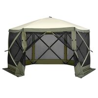 Pavilion de gradina cu 6 pereti laterali, Pliabil, 3.66 x 3.66 x 2.4, Verde, Geanta transport, UV