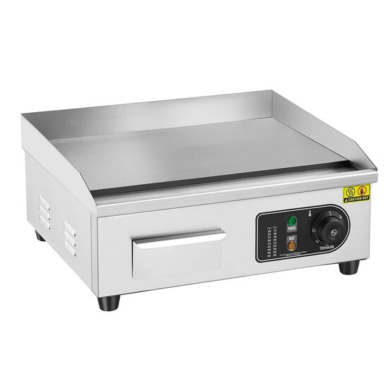 Plita electrica, Plancha Inox 2800 W, suprafata de gatit 450 x 300 mm, Grosime placa 10 mm