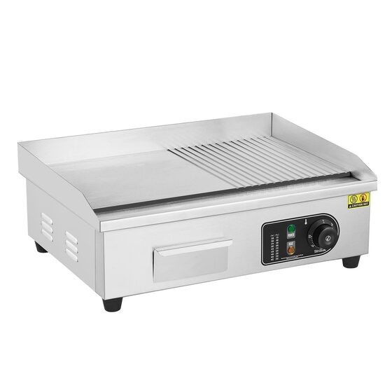 Plita electrica, Plancha Inox 3200 W, suprafata de gatit 540 x 300 mm, Grosime placa 10 mm