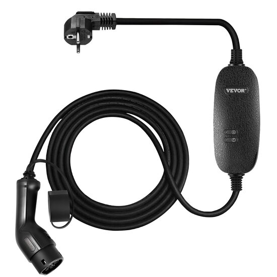 Incarcator portabil EV, Type 2, 10A, Cablu de incarcare 6 m, 230 V, 2.3 kW monofazat, geanta de transport, IP54