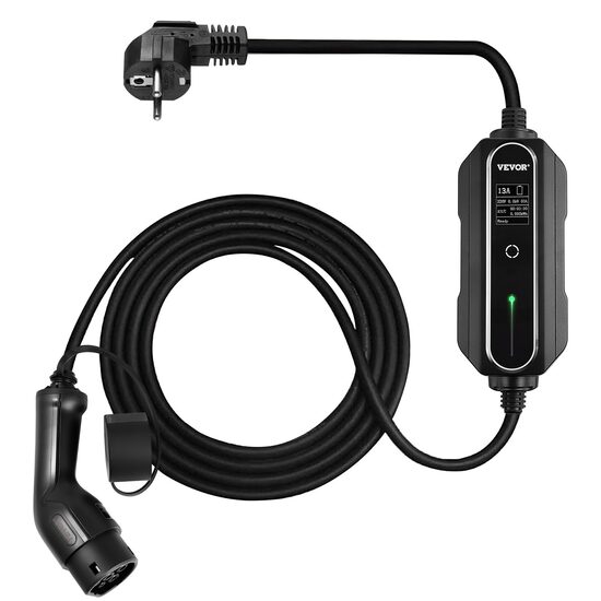 Incarcator portabil EV, Type 2, 13 A, Cablu de incarcare 10 m, 230 V, 3 kW monofazat, geanta de transport, IP66