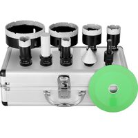Set 6 carote diamantate pentru gresie, marmura, 20/25/35/50/75/100 mm, umed sau uscat, cutie depozitare