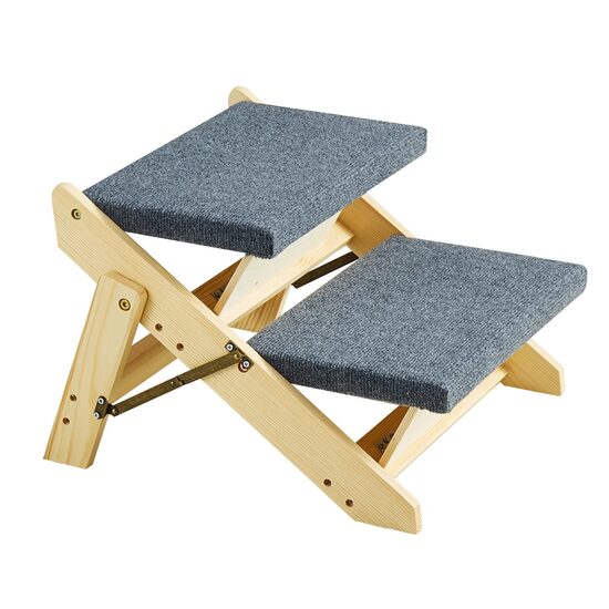 Rampa pentru caini, design 2 in 1 scara /rampa, Pliabila, 470x470x330mm, lemn pin, max 50 kg