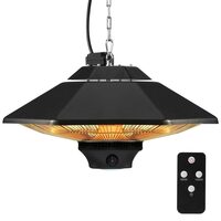 Incalzitor cu infrarosu suspendat 800-2000W,  Telecomanda, 3 setari de temperatura, Temporizator, IP34, Aluminiu, 440x440x220 mm
