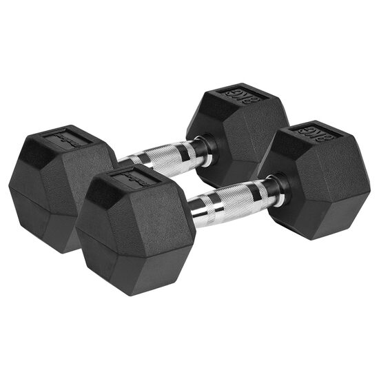 Set 2 gantere din fonta cauciucata 2 x 8 Kg