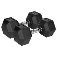Set 2 gantere din fonta cauciucata 2 x 12 Kg