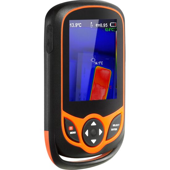 Camera cu termoviziune, ecran color 3.2”, card SD 16 Gb, Li-ion, -20°C pana la 550°C, rezolutie IR de 256 x 192 px, WiFi, ecran tactil