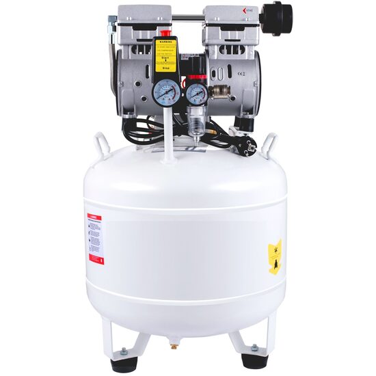 Compresor fara ulei, Vertical, ultra silentios 58 dB, 750W, 40 l, 165 l/min, 8 Bar, 1440 rpm, Alb