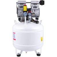 Compresor fara ulei, Vertical, ultra silentios 58 dB, 750W, 35 l, 165 l/min, 8 Bar, 1440 rpm, Alb