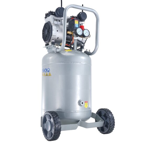 Compresor fara ulei, Vertical, ultra silentios 63 dB, 1500W, 50 l, 165 l/min, 8 Bar, 1440 rpm, 2 x roti