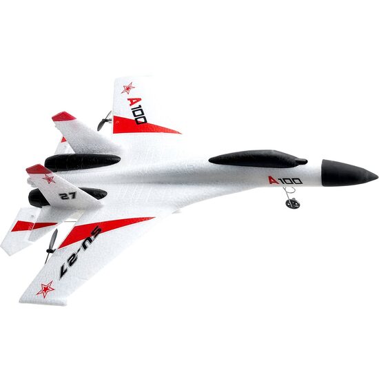 Avion cu telecomanda SU-27 Fighter, 2.4 GHz, 2 x baterii 300 mAh, timp de operare 15 min, 420 x 335 x 125 mm, Giroscop stabilizator 6 axe, Raza 200 m