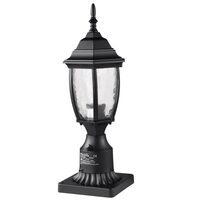Felinar pentru gradina cu senzor de lumina inclus, Retro Aluminiu/Sticla, E27, max 100 W, 165 x 165 x 440 mm, fara bec, IP45