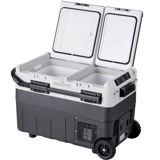 Frigider auto cu compresor, 50 l, 2 x zona racire, 708 x 440 x 551 mm, 12/24 V DC, 110-240 V AC, -20 ℃ pana la 20 ℃, Bluetooth, 60 W, USB