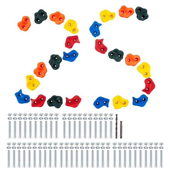 Set 25 pietre de catarat, Multicolor, accesorii prindere incluse, max 200 kg