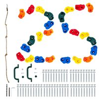 Set 25 pietre de catarat, Multicolor, accesorii prindere incluse, Sfoara 2.4 m, max 136 kg