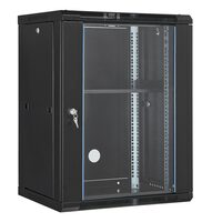 Rack metalic de perete 18'', 15U, usa din sticla, 600 x 450 x 770 mm, Montare pe perete