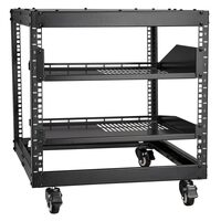 Rack metalic de podea sau perete 9U, 510 x 585 x 560 mm, Adancime reglabila 23-40 inch, Otel carbon, 4 x roti blocabile