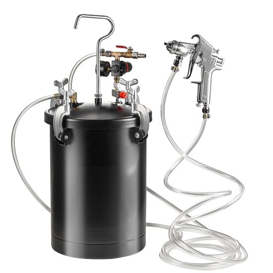 Pistol de vopsit cu rezervor sub presiune, 15 l, 4 Bar, duza 4 mm, furtun 3 m, Manometru