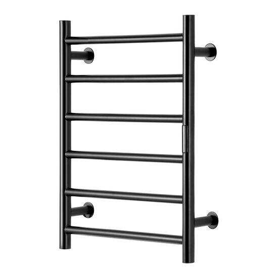 Uscator electric pentru prosoape, Inox, fixare perete, IPX5, dimensiune  610 x 500 x 102 mm, 6 elementi, temporizator, LCD, 5 niveluri de temperatura