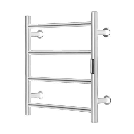 Uscator electric pentru prosoape, Inox, fixare perete, IPX5, 500 x 500 x 102 mm, 4 elementi, temporizator, LCD, Argintiu