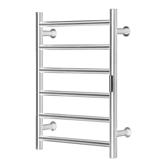 Uscator electric pentru prosoape, Inox, fixare perete, IPX5, 610 x 500 x 102 mm, 6 elementi, temporizator, LCD, Argintiu