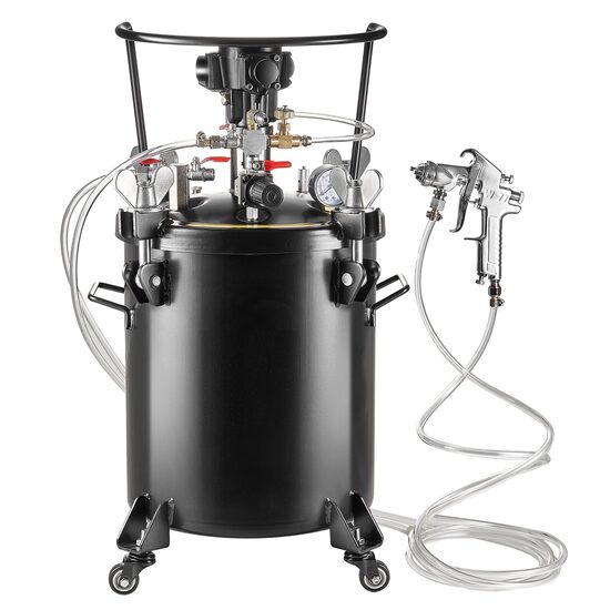 Pistol de vopsit cu rezervor 30 l, presiune reglabila, 4 Bar, duza 4 mm, furtun 3 m, Manometru