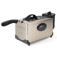 Friteuza cu ulei, Inox, 2100 W, capacitate 3 l, maner detasabil