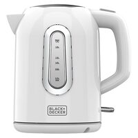 Fierbator electric cordless, Inox/Plastic, Capacitate 1.7 l, Alb, putere 2200 W, Indicator de temperatura, filtru anti-calcar