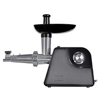 Masina electrica de stors rosii cu accesoriu de tocat carne, 300 W, functie revers, 3 site inox