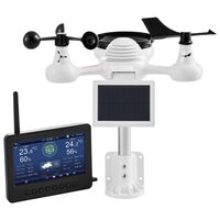 Statie meteo cu panou solar, Smart WiFi 7 in 1, afisaj color 7”, interior/exterior, temperatura, umiditate, viteza vantului/directie, prognoza meteo, alarma, IPX6