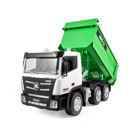 Camion basculanta cu telecomanda, Tractiune 4 roti, 2 x baterii, incarcare USB, capacitate incarcare 6 kg, 69 m/min, Scara 1:18