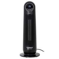 Aeroterma turn ceramica, afisaj led, 1200 W / 2200 W, dimensiune 24 x 24 x 64 cm, Negru