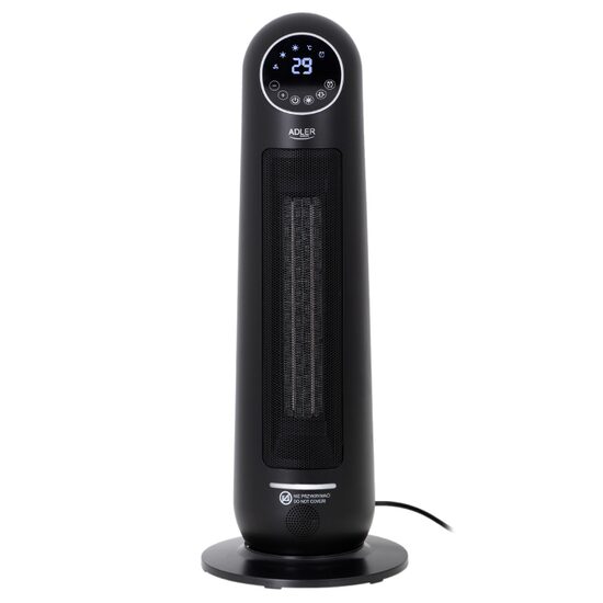 Aeroterma turn ceramica, afisaj led, 1200 W / 2200 W, dimensiune 24 x 24 x 64 cm, Negru