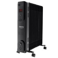 Calorifer electric cu ulei, Negru, Telecomanda, 11 elementi, 3 trepte de putere 1000W / 1500W / 2500W, Led, 4 x roti
