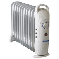 Mini Calorifer electric cu ulei, Alb, 11 elementi, Termostat reglabil, 1200 W, dimensiune 42 x 11 x 38.5 cm