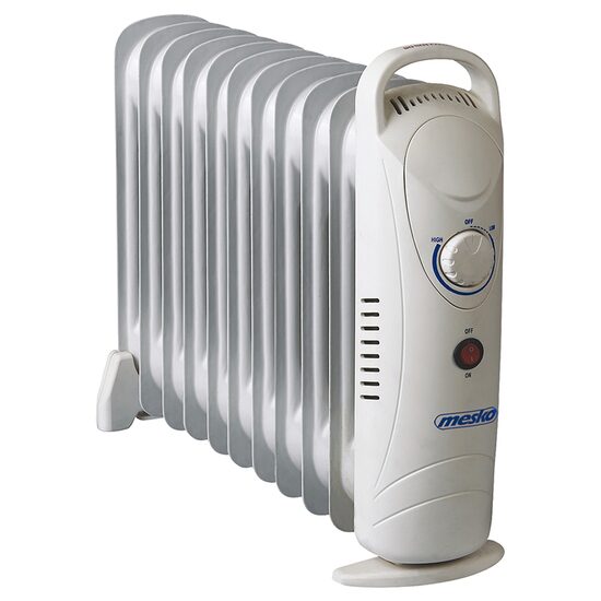 Mini Calorifer electric cu ulei, Alb, 11 elementi, Termostat reglabil, 1200 W, dimensiune 42 x 11 x 38.5 cm