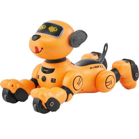 Robot caine, control inteligent, Telecomanda, functii dans, urmarire, cantat, 235 x 145 x 245 mm