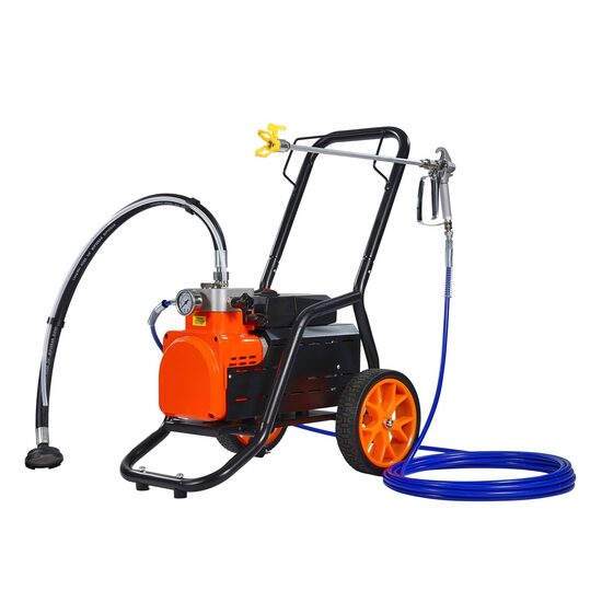 Pompa de vopsit cu diafragma pentru suprafete mari, putere 1700 W, 3.5 l/min, 207 Bar, lungime furtun 9 m, control debit, 2 x roti mari