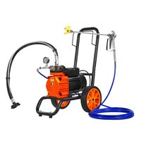 Pompa de vopsit cu diafragma pentru suprafete mari, putere 1100 W, 2 l/min, 138 Bar, lungime furtun 9 m, 2 x roti mari