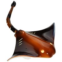 Barca cu motor si telecomanda, Pisica de mare, 12 km/h, USB, 700 mAh, dimensiune 350 x 260 x 55 mm, Maro, Lumina Led