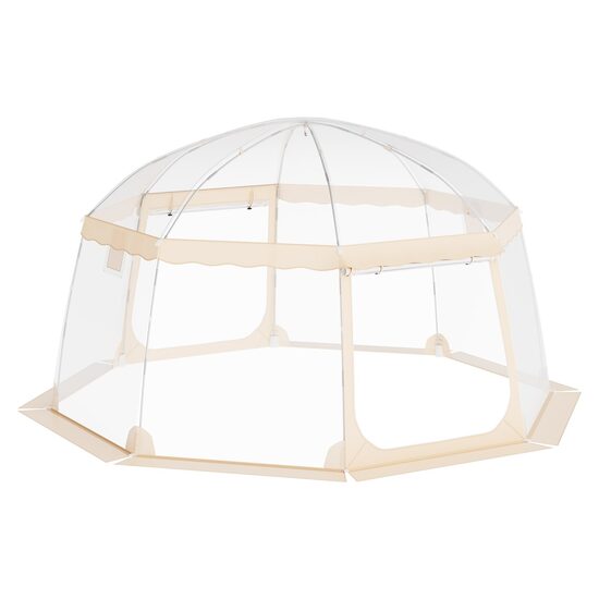 Pavilion Igloo 4.5 x 4.5 x 2.4 m, pereti transparenti detasabili, PVC, portabil, 13 kg, 12-15 persoane