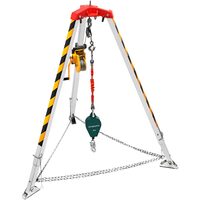 Trepied de salvare si lucru, protectia muncii in canalizari, Capacitate vertical 180 kg, Lungime 30 m, Troliu, Forta 500 N