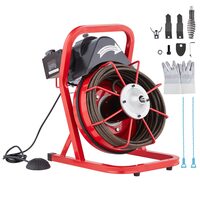 Sarpe pentru desfundat tevi, Electric, Profesional, 4 x capete taiere, Lungime 15.24 m, Diametru 1/2 inch