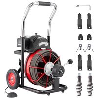 Sarpe pentru desfundat tevi, Electric, Profesional, 8 x capete taiere, Lungime 30.48 m, Diametru 1/2 inch