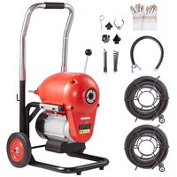 Sarpe pentru desfundat tevi, Electric, Profesional, 6 x capete taiere, Lungime 37 m, Diametru 6/5 inch, 1100 W