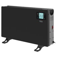 Convector electric, 3 trepte de putere, 2000 W, afisaj led, Negru, carcasa metal/plastic, Termostat reglabil, Telecomanda