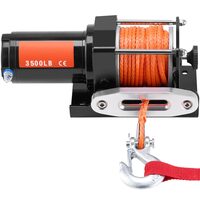 Troliu electric 12V DC, capacitate 1588 kg, Lungime cablu 12 m, Telecomanda cu fir, IP55, pentru barci, ATV, Franghie sintetica