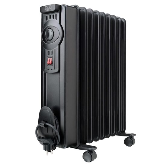 Calorifer electric cu ulei, 9 elementi, Negru, Putere 1500 W, 2 trepte de incalzire
