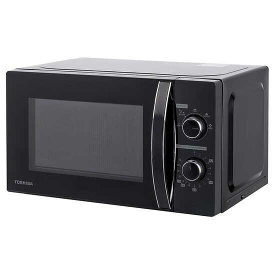 Cuptor cu microunde Toshiba 800 W, capacitate 20 l, Timer, Negru, Panou de comanda mecanic